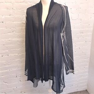 Crea Concept sheer draped 3/4 jacket topper gray size 38